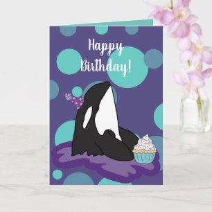Customisable Orca Killer Whale  Birthday Card