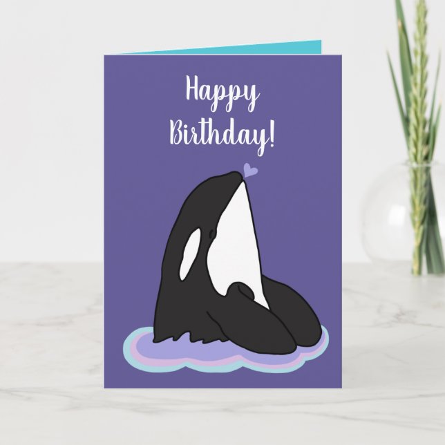 Customisable Orca Killer Whale Birthday  Holiday Card (Front)