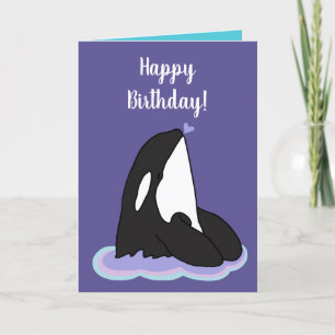 Customisable Orca Killer Whale Birthday  Holiday Card