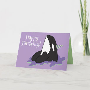 Customisable Orca Killer Whale Birthday  Thank You Card