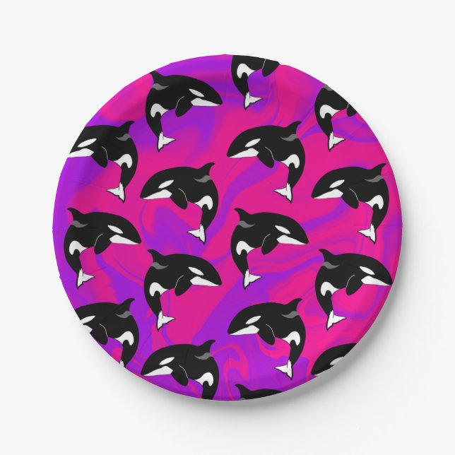Customisable Orca Killer Whale  Paper Plate (Front)