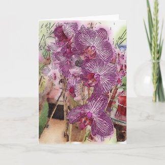 Customisable Orchids Greeting Card
