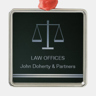Customisable Ornament with Scales of Justice