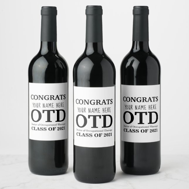 Customisable OTD Wine Bottle Labels (Bottles)
