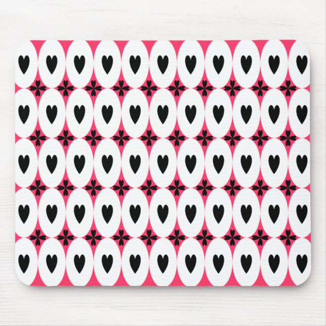 Customisable Oval Hearts Mouse Mat (Front)