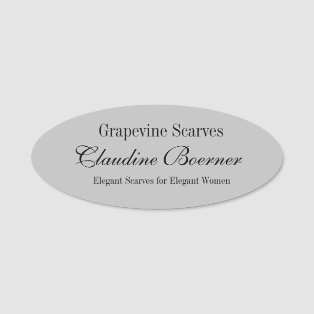 Customisable Oval Name Tag Badge Crafter Magnetic (Front)