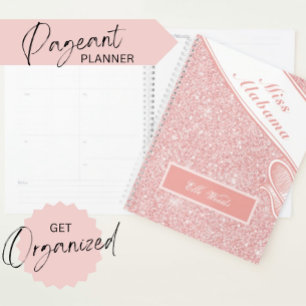 Customisable Pageant Planner - Rose Gold Glitter