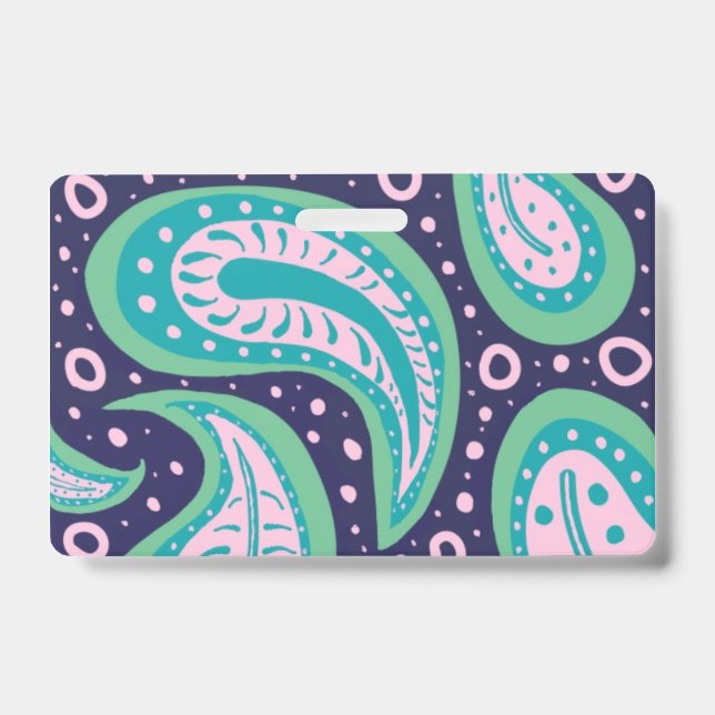 Customisable Paisley ID Badge (Front)