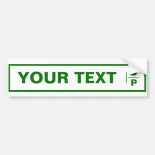 Customisable Palestine car registration plate.  Bumper Sticker