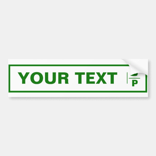 Customisable Palestine car registration plate.  Bumper Sticker (Front)