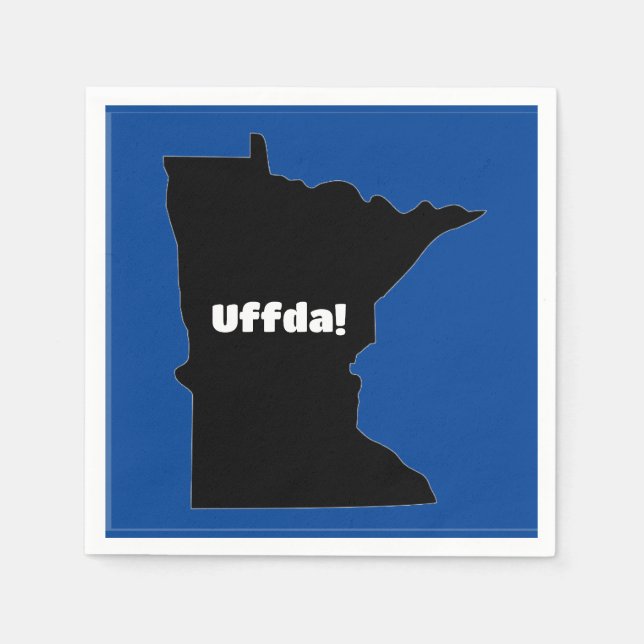 Customisable Paper Napkin, Minnesota, Uffda Napkin (Front)