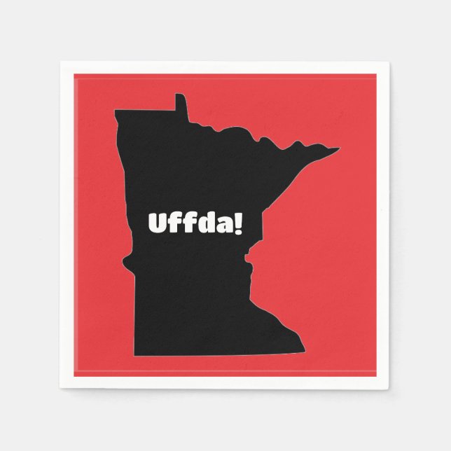 Customisable Paper Napkin, Minnesota, Uffda! Napkin (Front)