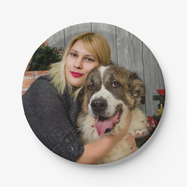 Customisable Paper Plate With Personalised Photo (Front)