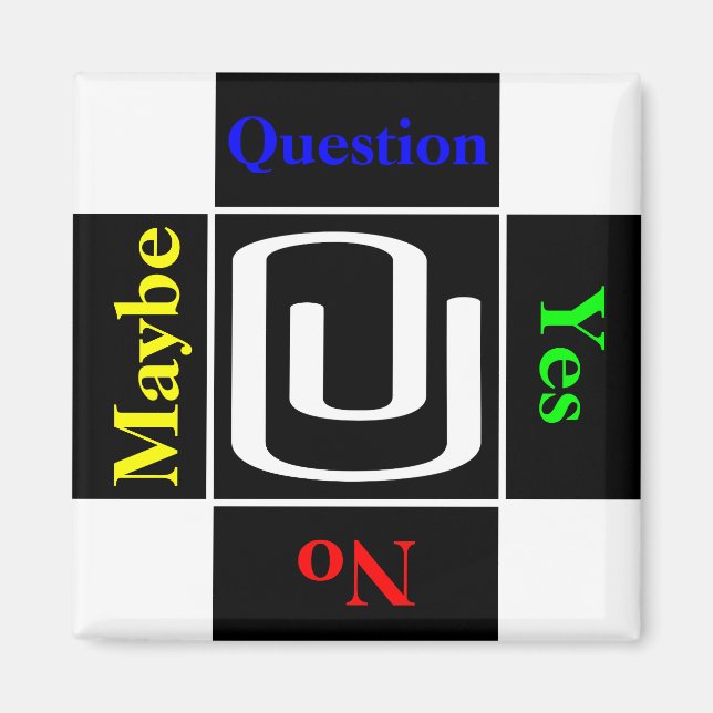 Customisable Paperclip Attachment Question Magnet (Front)