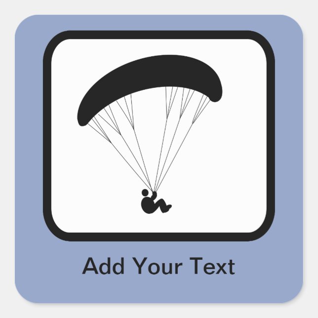 Customisable Paraglider Logo Square Sticker (Front)