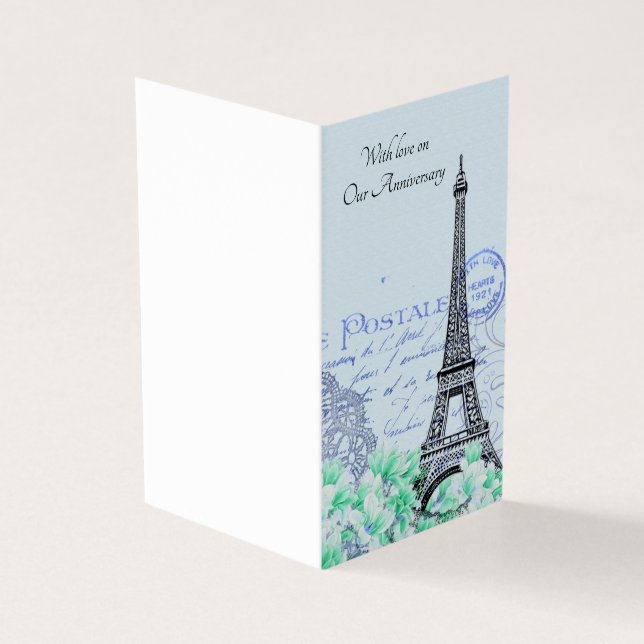 Customisable Paris Anniversary Card (Outside)