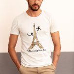 Customisable Paris Trip Chic Eiffel Tower Aeroplan T-Shirt<br><div class="desc">Customise these chic minimalist Paris vacation t-shirts for your family reunion or girls trip. An artistic drawing of the Eiffel tower with a plane flying behind it to symbolise your aeroplane travel. Cute custom cursive script.</div>