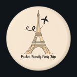 Customisable Paris Trip Chic Eiffel Tower Magnet<br><div class="desc">Customise this chic minimalist Paris vacation magnet for your family reunion or girls trip. An artistic drawing of the Eiffel tower with a plane flying behind it to symbolise your aeroplane travel. Cute custom cursive script on this keepsake gift.</div>