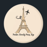 Customisable Paris Trip Chic Eiffel Tower Magnet<br><div class="desc">Customise this chic minimalist Paris vacation magnet for your family reunion or girls trip. An artistic drawing of the Eiffel tower with a plane flying behind it to symbolise your aeroplane travel. Cute custom cursive script on this keepsake gift.</div>