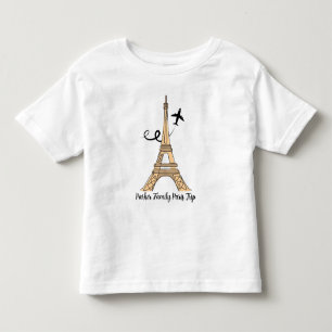 Customisable Paris Trip Chic Eiffel Tower Toddler T-Shirt