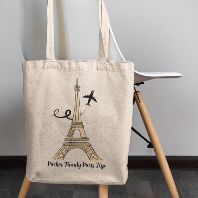 Customisable Paris Trip Chic Eiffel Tower Tote Bag (Creator Uploaded)