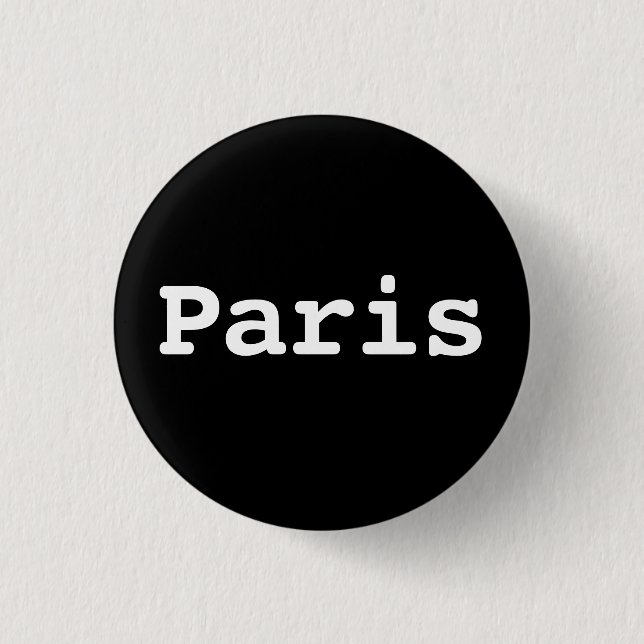 Customisable Paris Typography 3 Cm Round Badge (Front)
