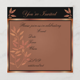 Customisable Party Invitation in Bronze Tones