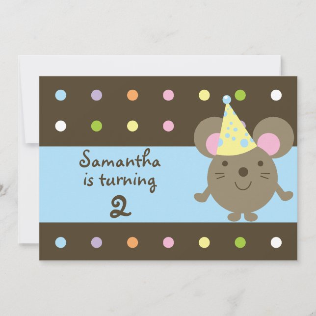 Customisable Party Mouse Birthday Party Invitatons Invitation (Front)