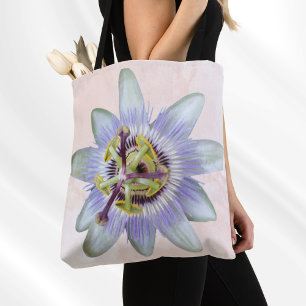 Customisable Passion Flower Shoulder Tote Bag