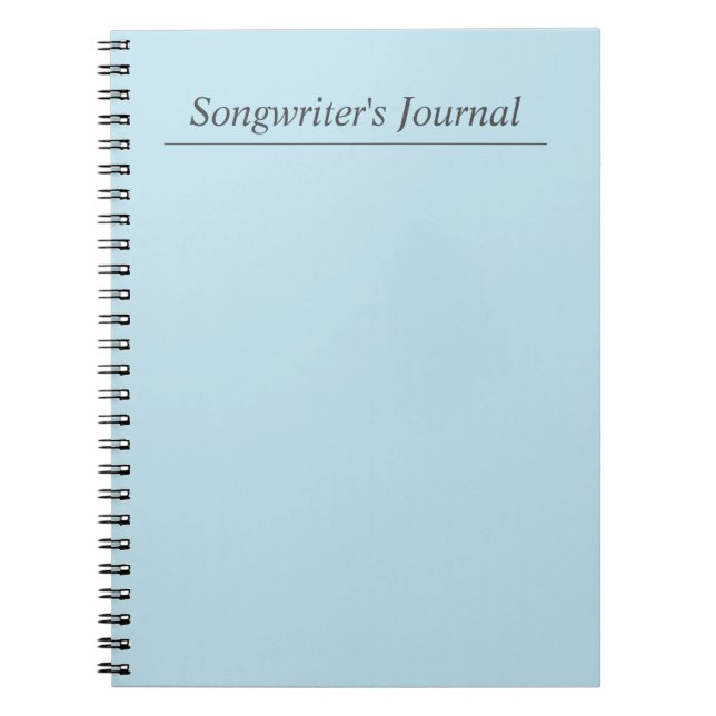Customisable Pastel Blue Songwriter's Journal (Front)