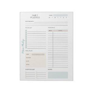 Customisable Pastel Daily Planner Notepad