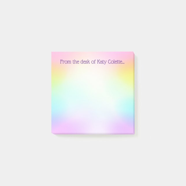 Customisable Pastel Rainbow Post It Notes (Front)