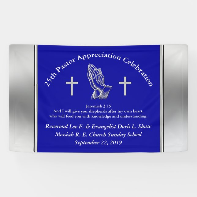 Customisable Pastor Appreciation Party Banner (Horizontal)