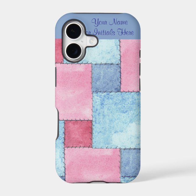 Customisable Patchwork iPhone 5 Case, Pinks, Blues (Back)