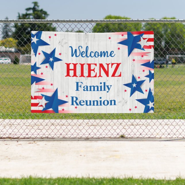  Customisable Patriotic Family Reunion Banner (Insitu)