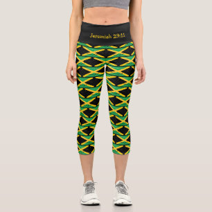 Customisable Patriotic JAMAICA FLAG Capri Leggings