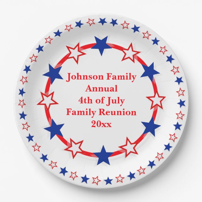 Customisable Patriotic Party Essentials Paper Plate (Front)