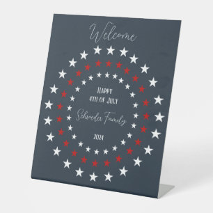 Customisable Patriotic Party Welcome Pedestal Sign