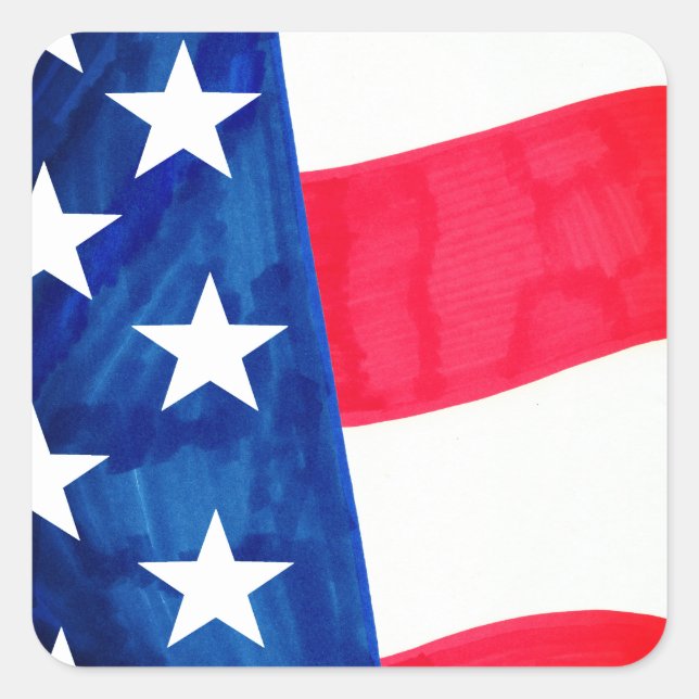 Customisable Patriotic USA flag sticker (Front)