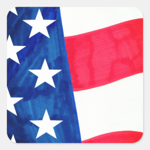 Customisable Patriotic USA flag sticker
