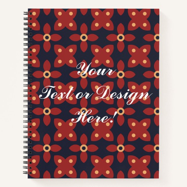 Customisable- Pattern Flower Beautiful Flowers Notebook (Front)