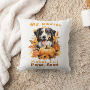 Customisable Paw-fect Autumn Dog Dexter Cushion