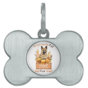 Customisable Paw-fect Autumn Dog Mozart Pet ID Tag