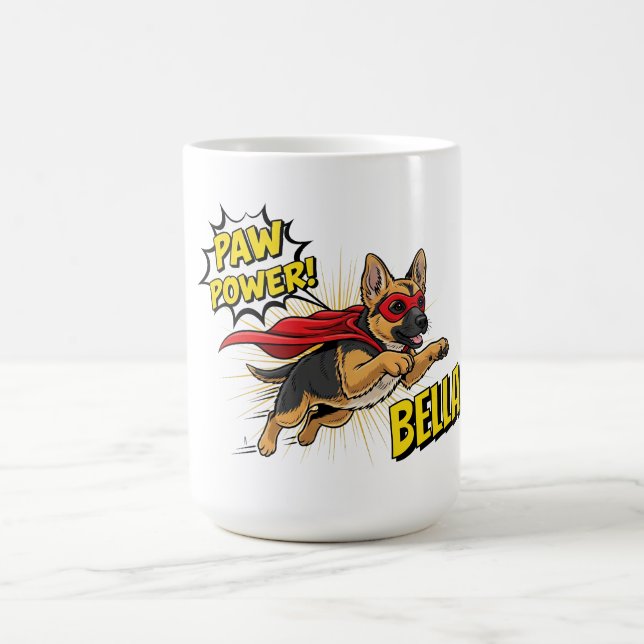 Customisable Paw Power German Shepherd Coffee Mug (Center)
