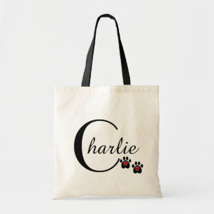 Customisable Paw Print and Hearts Tote Bag