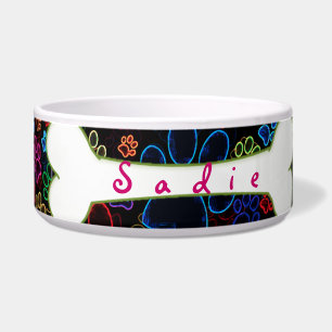 Customisable Paw Print Dog Bowl