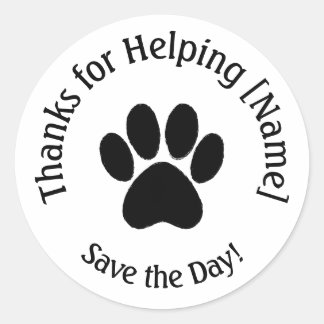 Customisable Paw Print Thank You Stickers