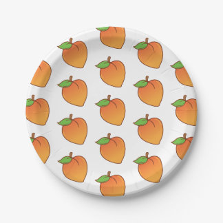 Customisable Peach Pattern Paper Plate