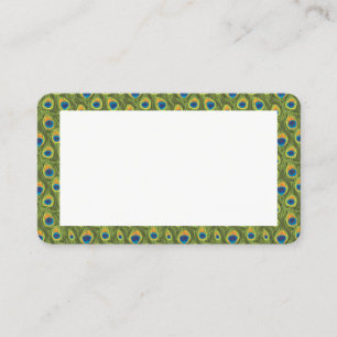 Customisable Peacock Print Border Blank Card