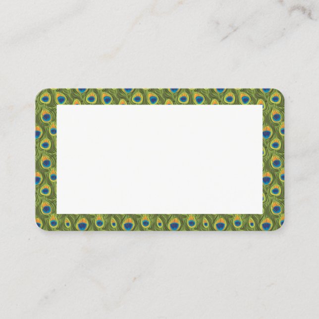 Customisable Peacock Print Border Blank Card (Front)